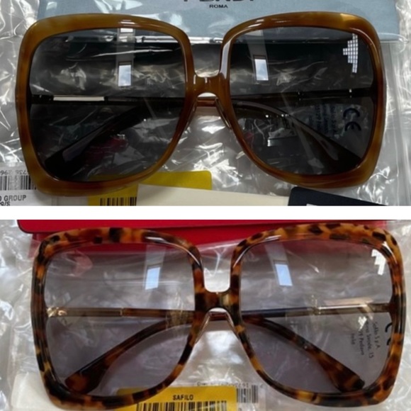 2 FENDI RUNWAY OVERSIZED SUNGLASSES IN 2 SHADES WORN ON CELEBS, ARIANA & KHLOE - Picture 16 of 16